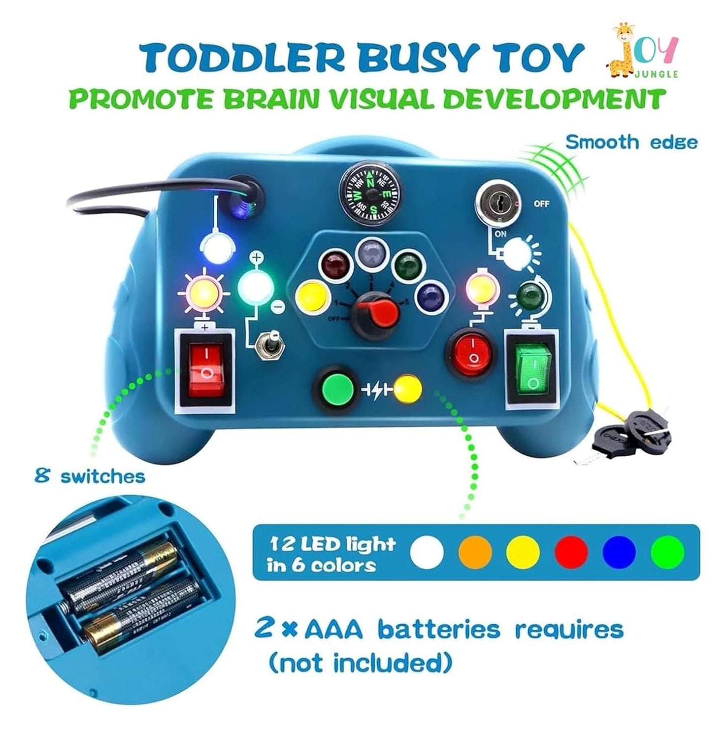 “Toddler Busy Board – Lights & Switches Learning Toy”