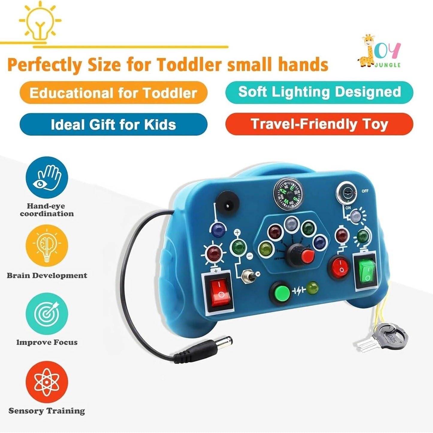 “Toddler Busy Board – Lights & Switches Learning Toy”