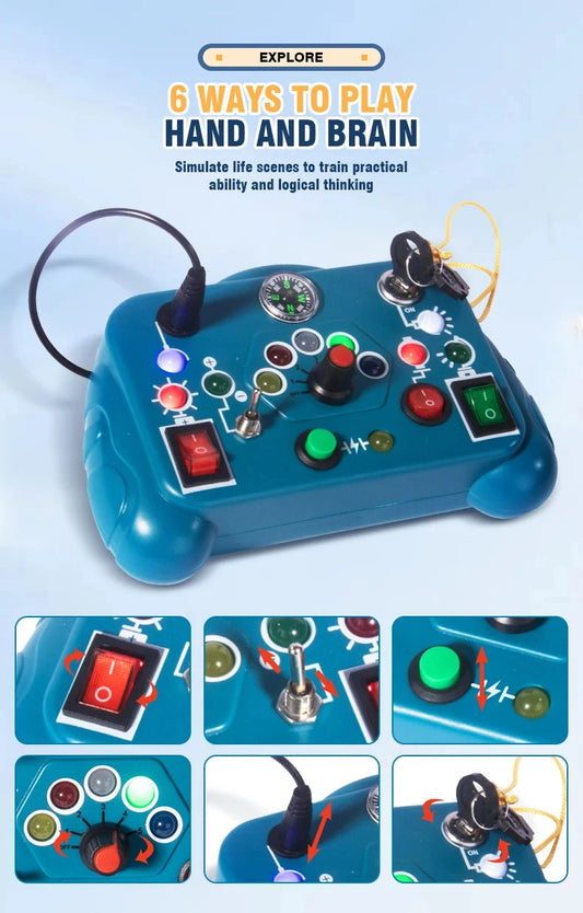 “Toddler Busy Board – Lights & Switches Learning Toy”
